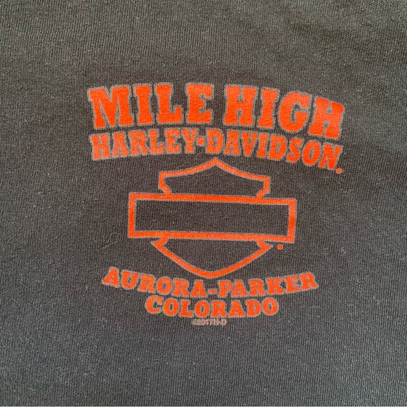 Harley-Davidson Motorcycles Men’s Mile High Aurora Colorado Logo T-Shirt Size XL - Picture 6 of 7
